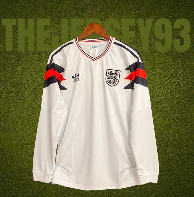 Angleterre home retro 1990 manches longues