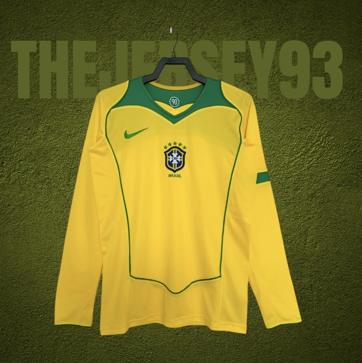 Brésil home retro 2004 manches longues